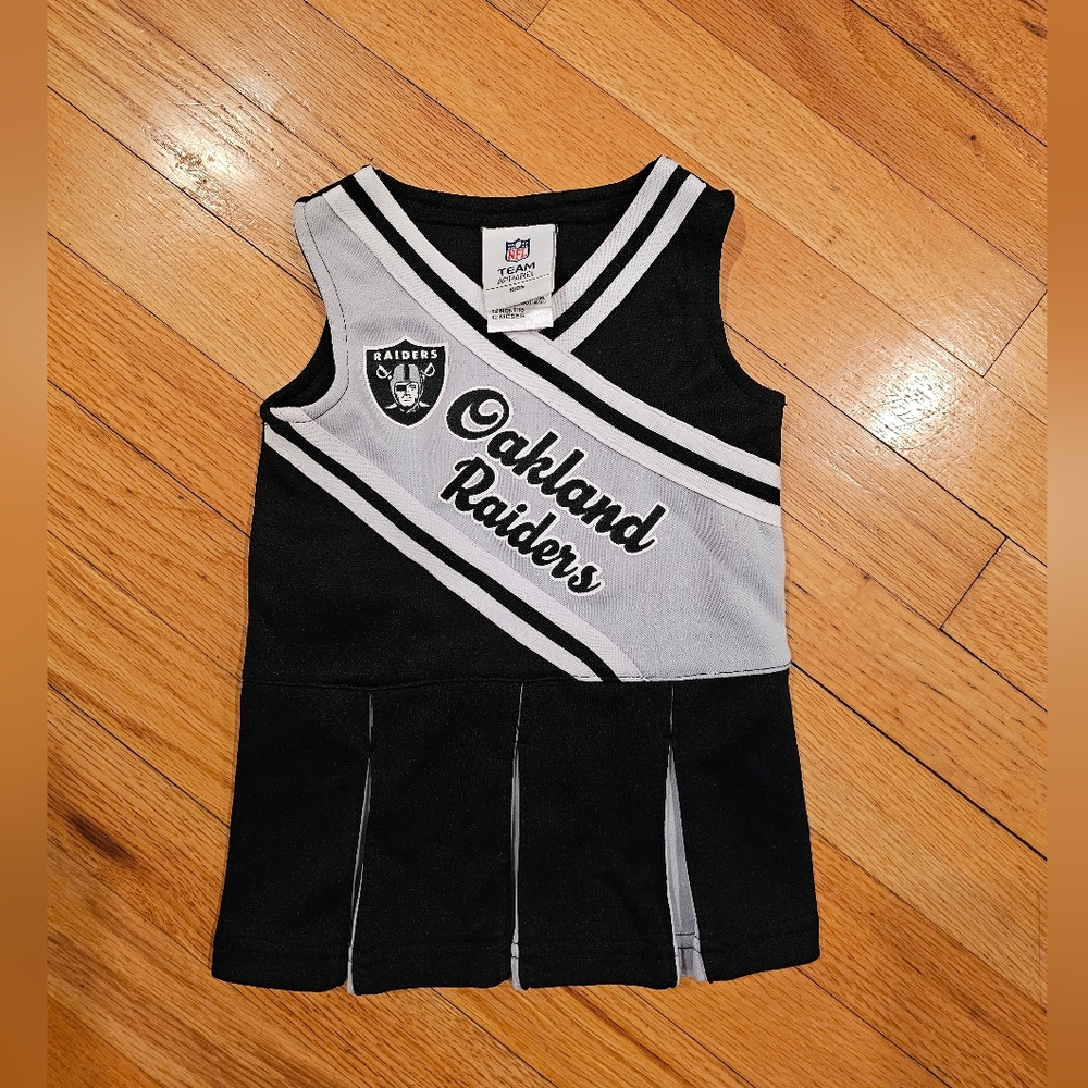 NFL Oakland Raiders Black and Silver Girls Cheertop Dress